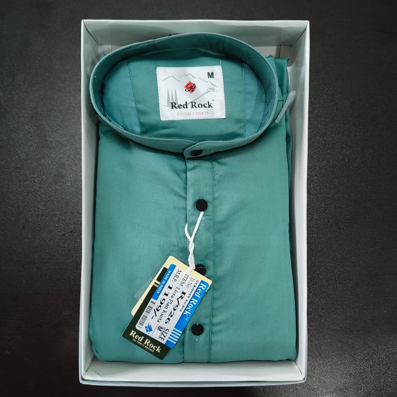 Men Cotton Blend Kurta -DUSTY GREEN (SIZE-M) 